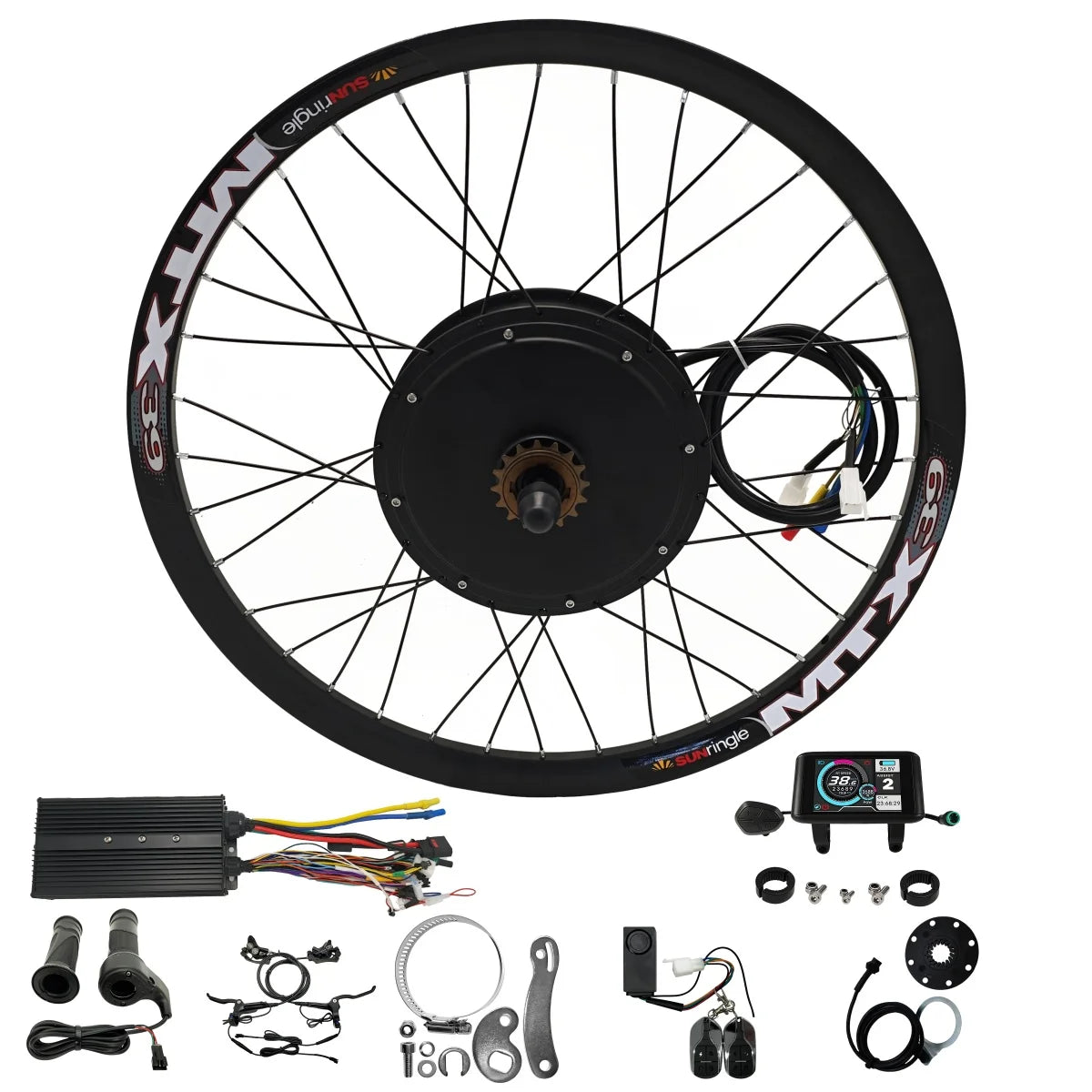 Ebike 72V 5000W 24”26”27.5" 29”700C MTX39 Rear Wheel Conversion Kits with 100A Controller Wheel dropout: 150mm