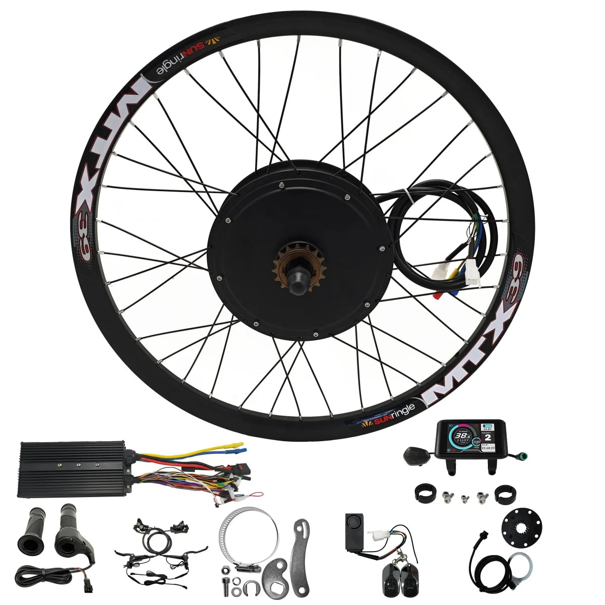 Ebike 72V 5000W 24”26”27.5" 29”700C  MTX39 Rear Wheel Conversion Kits with 100A Controller Wheel dropout:  150mm