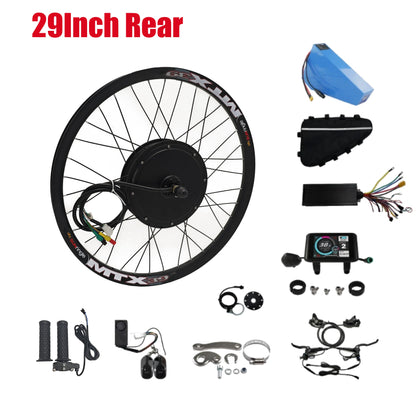24"/26"/27.5"/29"/700C MTX39 Rear Motor Wheel Conversion Kits | 72V 3000W High-Power Motor with 26AH Large-Capacity Battery