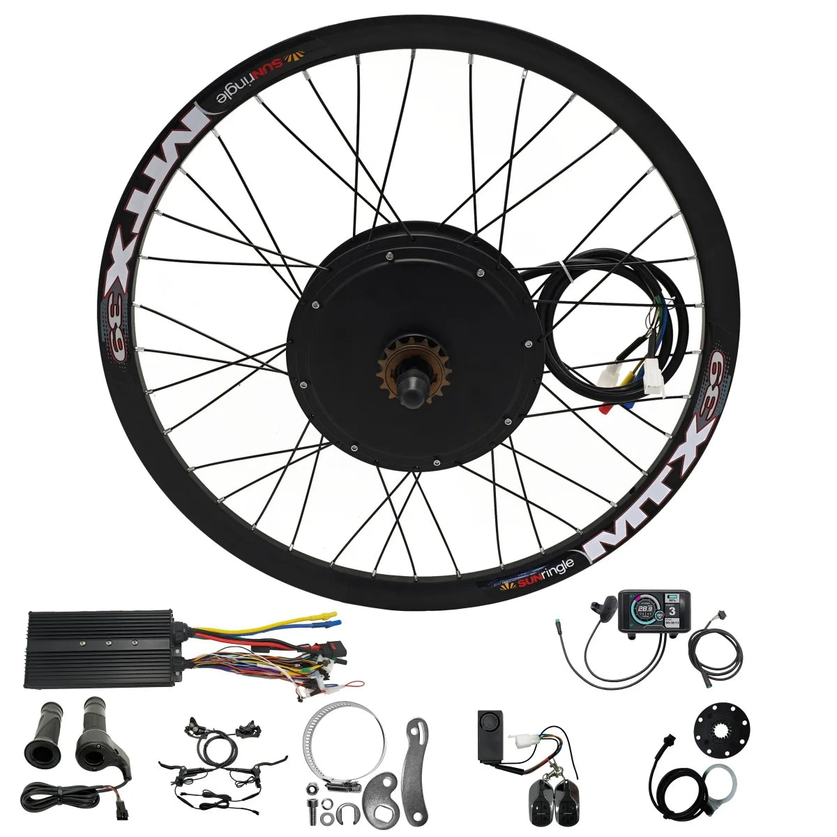 Ebike 72V 5000W 24”26”27.5" 29”700C  MTX39 Rear Wheel Conversion Kits with 100A Controller Wheel dropout:  150mm